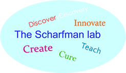 Scharfman lab logo with motivational words.